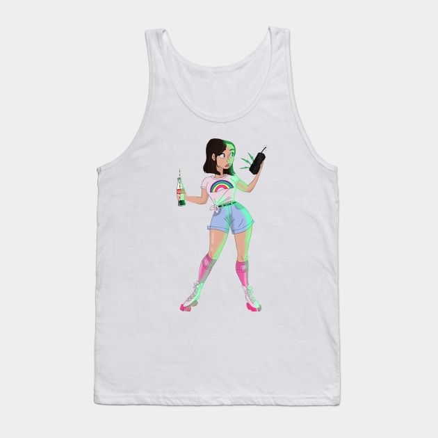 Girl in roller skates Illustration Tank Top by Le petit fennec